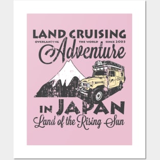 Landcruising Adventure in Japan - Curly font edition Posters and Art